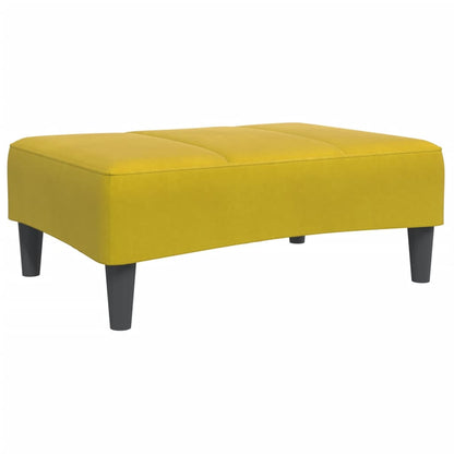 Sofá-cama 2 lugares c/ apoio de pés veludo amarelo