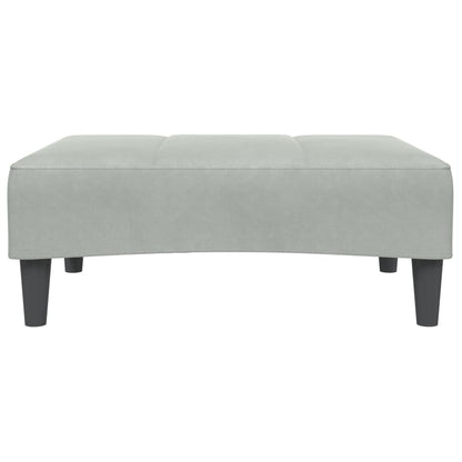 Sofá-cama 2 lugares c/ apoio de pés veludo cinza-claro