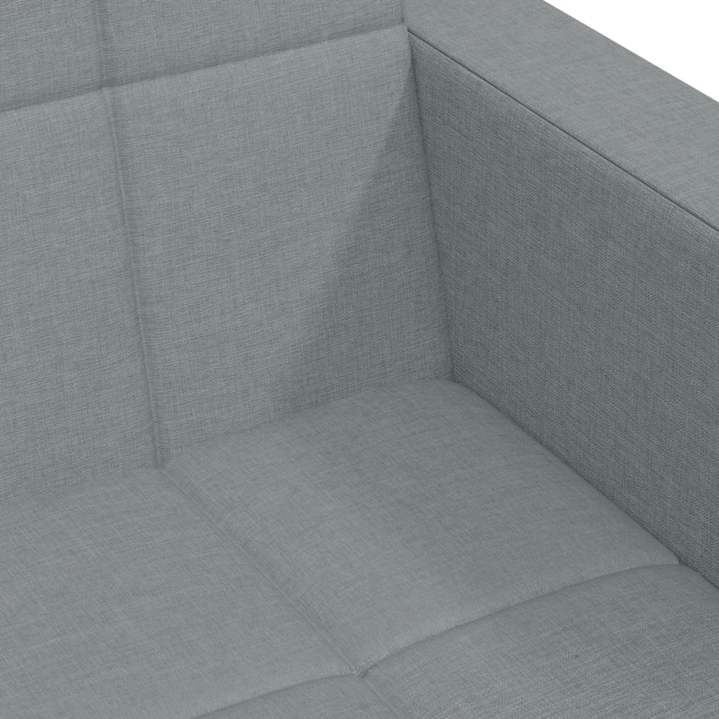 Sofá-cama de 2 lugares c/ apoio de pés tecido cinzento-claro