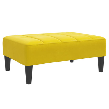 Sofá-cama 2 lugares c/ apoio de pés veludo amarelo