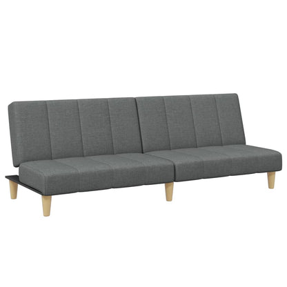 Sofá-cama de 2 lugares c/ apoio de pés tecido cinzento-escuro