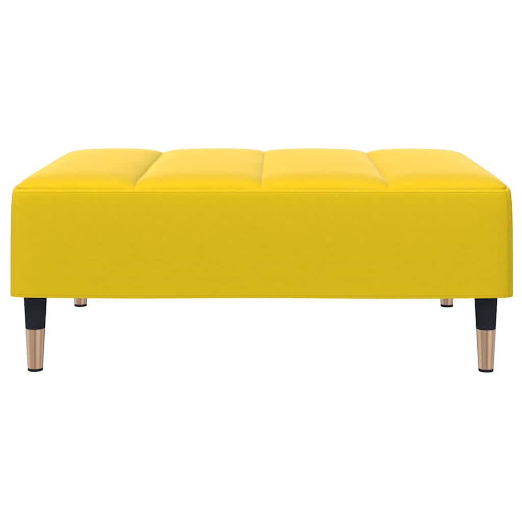 Sofá-cama 2 lugares c/ apoio de pés veludo amarelo