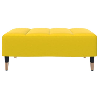 Sofá-cama 2 lugares c/ apoio de pés veludo amarelo