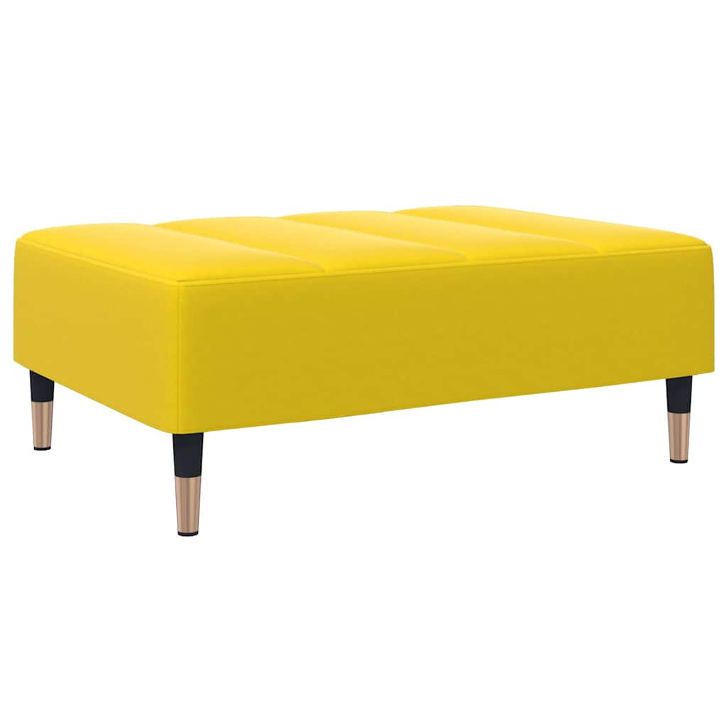 Sofá-cama 2 lugares c/ apoio de pés veludo amarelo