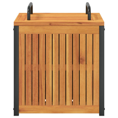 Caixa p/ almofadões de exterior 45x45x45/53cm acácia maciça/aço