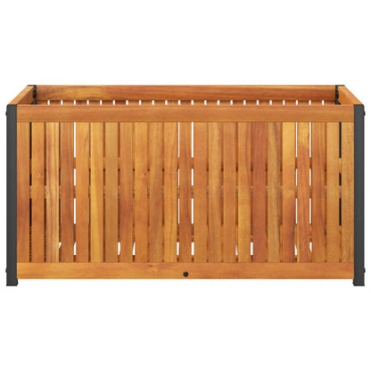 Vaso/floreira de jardim 85x45x44 cm acácia maciça e aço