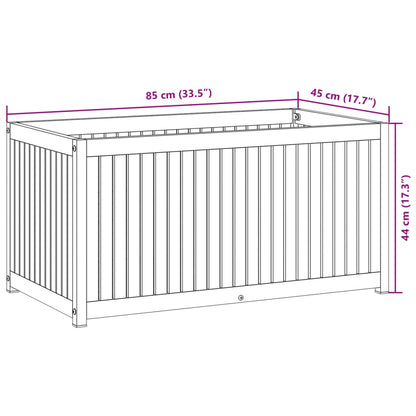 Vaso/floreira de jardim 85x45x44 cm acácia maciça e aço