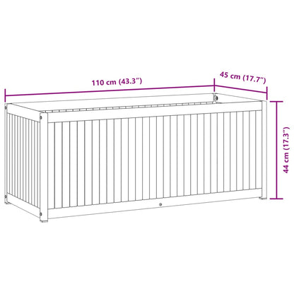 Vaso/floreira de jardim 110x45x44 cm acácia maciça e aço