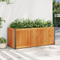 Vaso/floreira de jardim 110x45x44 cm acácia maciça e aço