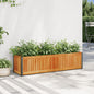 Vaso/floreira de jardim 110x30x27,5 cm acácia maciça e aço