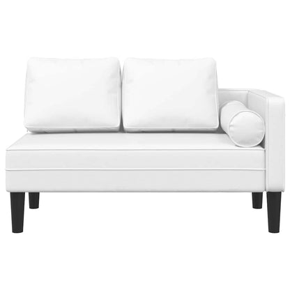 Chaise longue com almofadões couro artificial branco