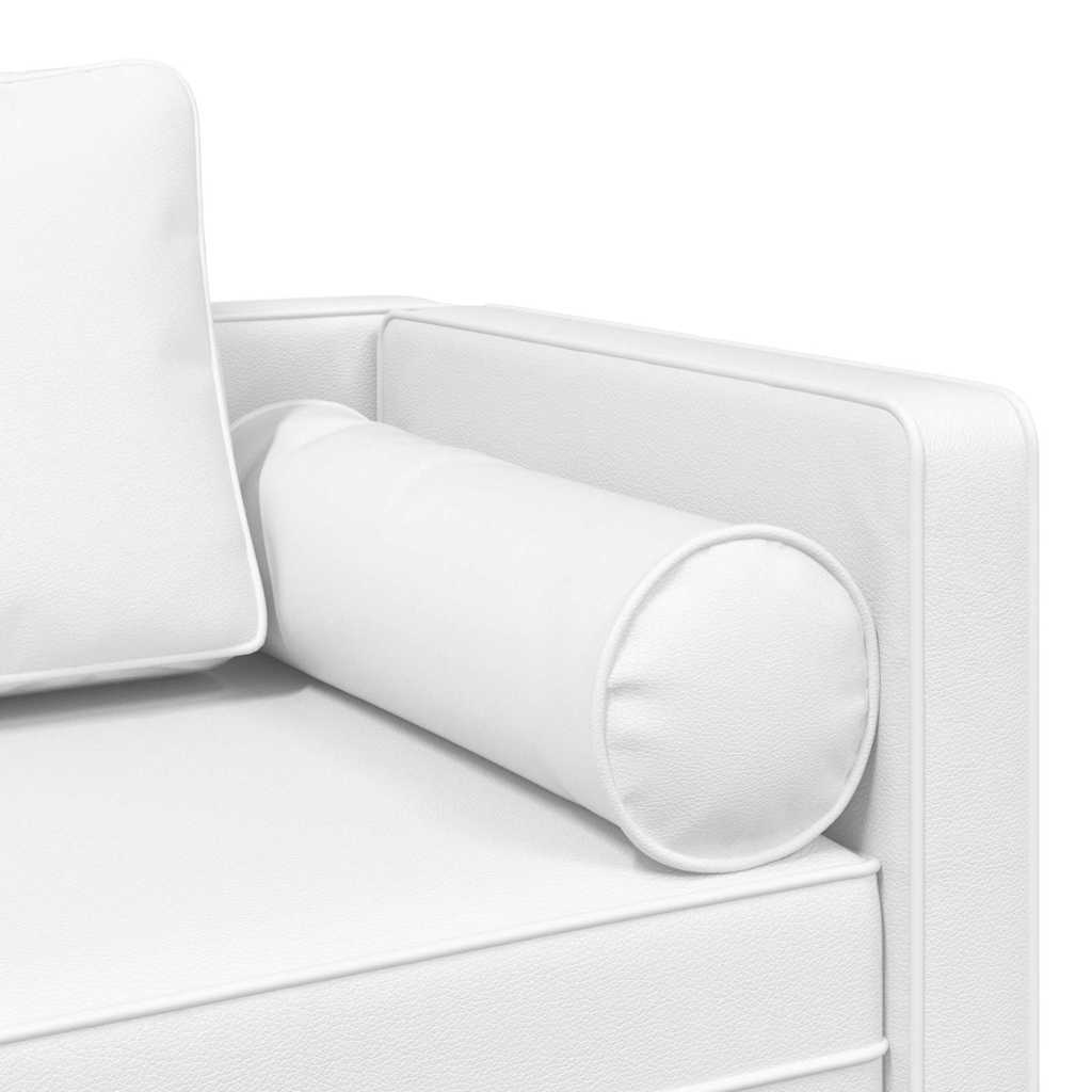 Chaise longue com almofadões couro artificial branco