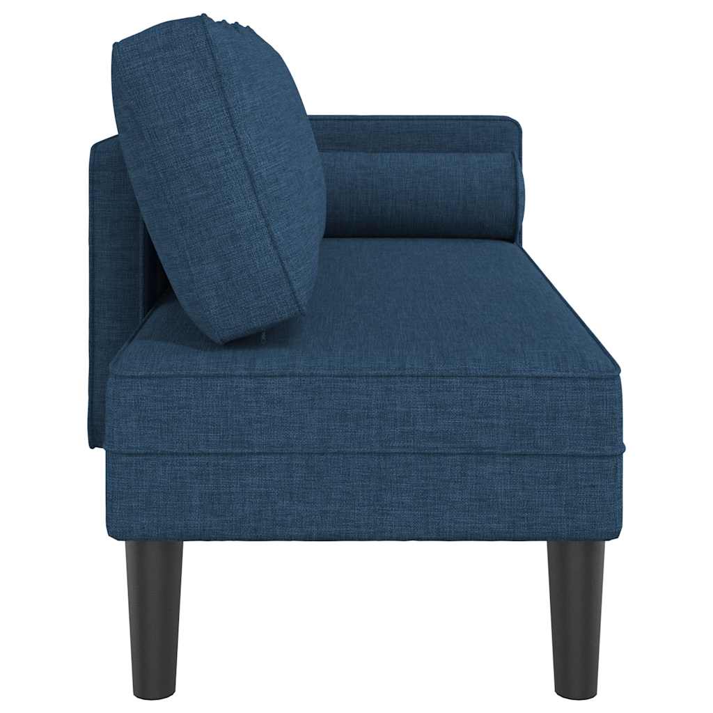 Chaise lounge com almofadões tecido azul