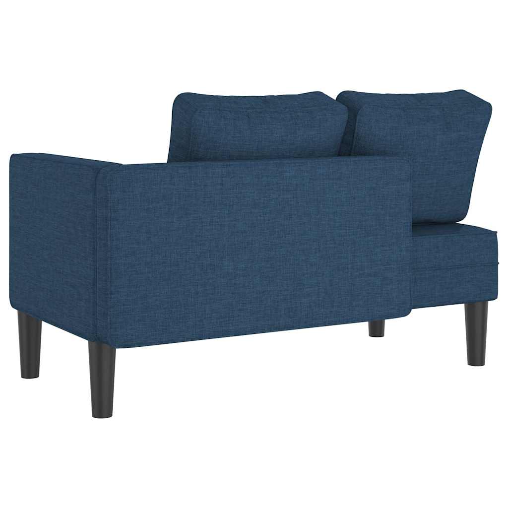 Chaise lounge com almofadões tecido azul