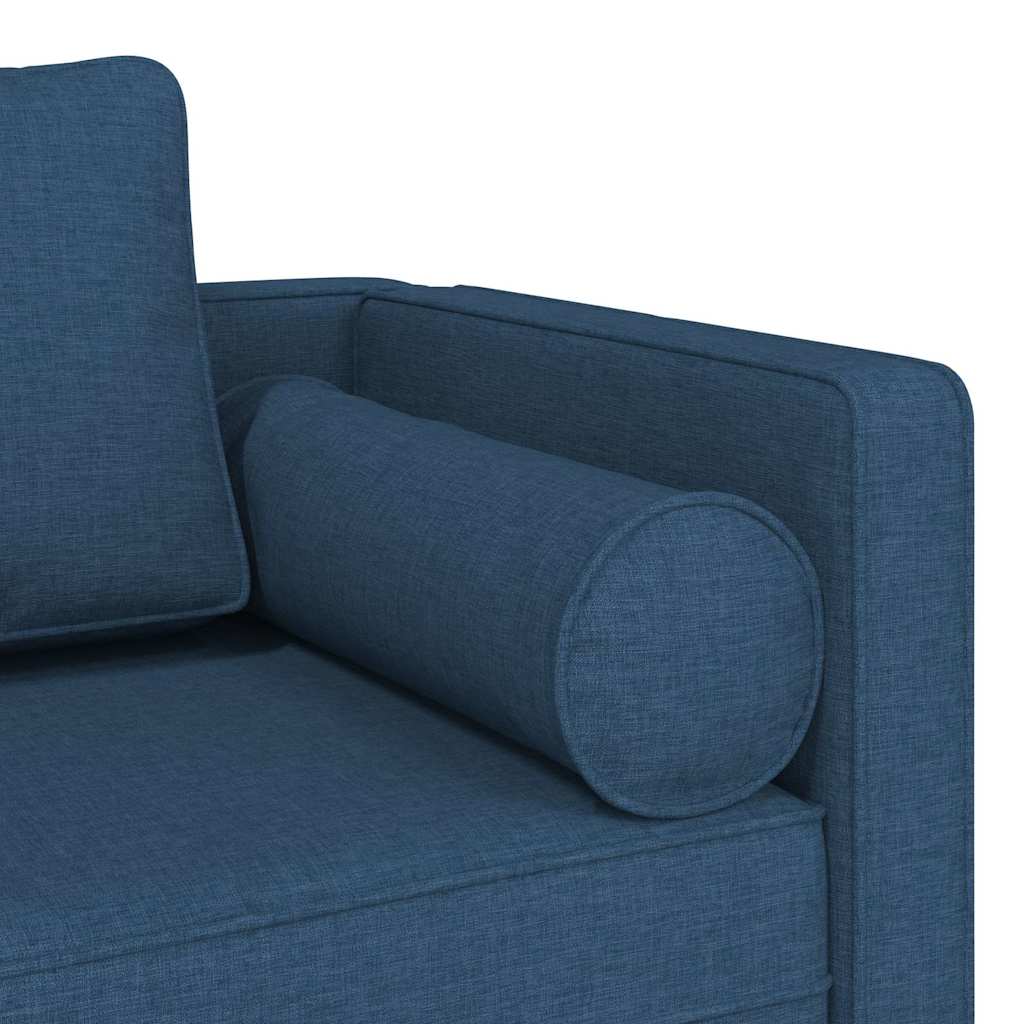 Chaise lounge com almofadões tecido azul