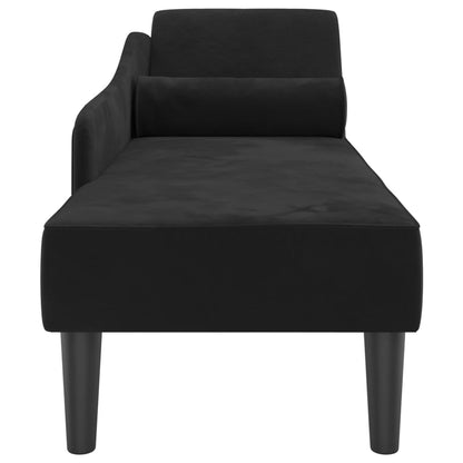 Chaise lounge com almofadões veludo preto