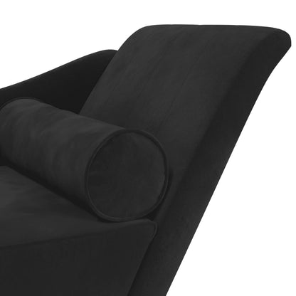 Chaise lounge com almofadões veludo preto