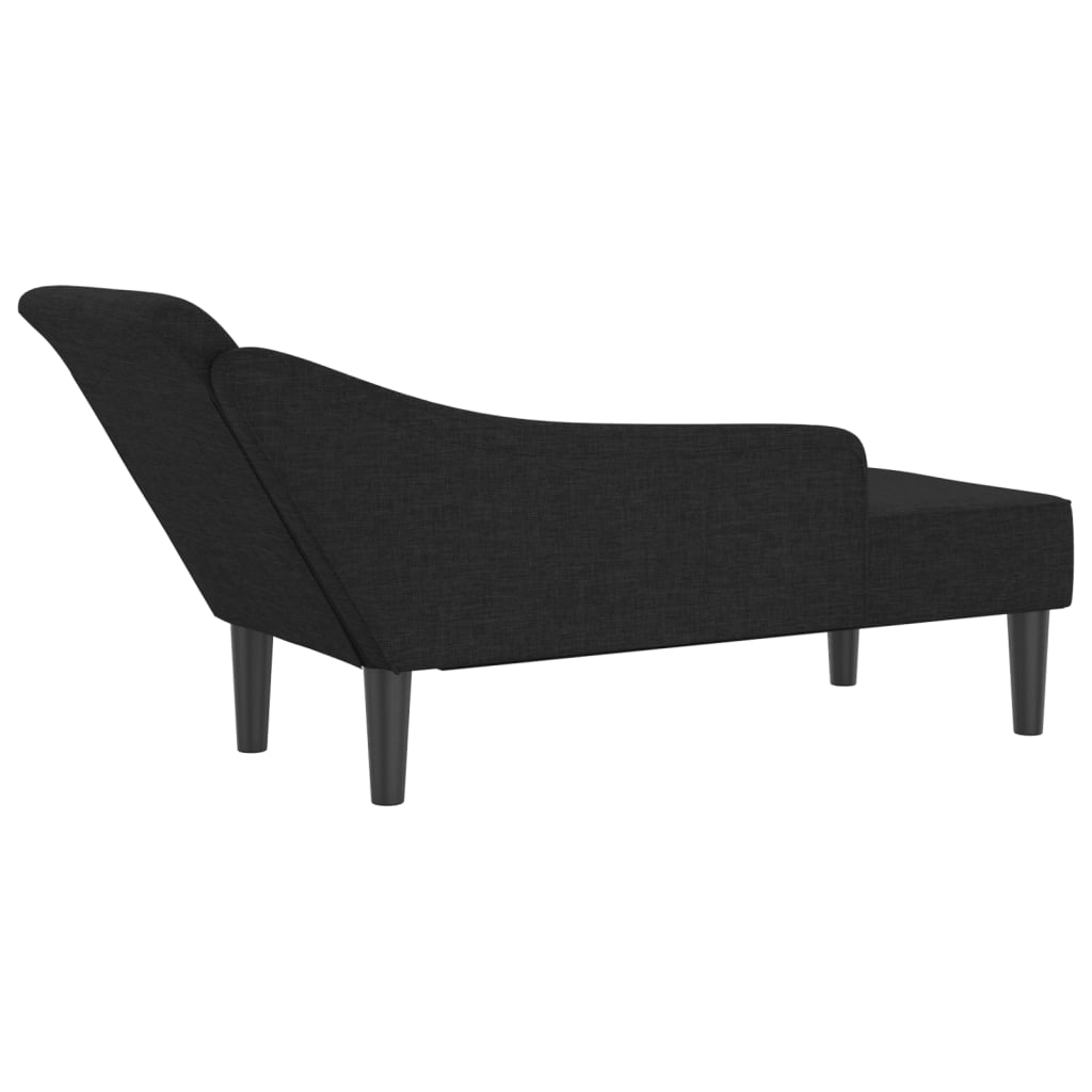 Chaise lounge com almofadões tecido preto
