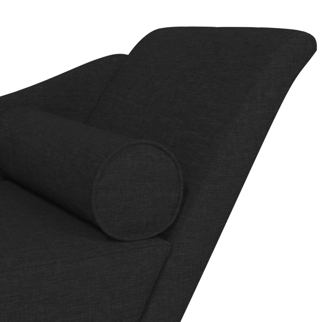 Chaise lounge com almofadões tecido preto
