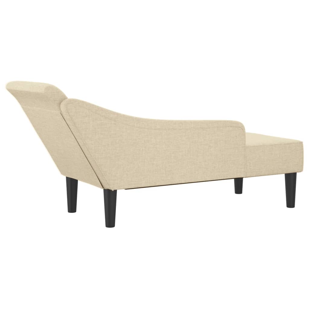 Chaise lounge com almofadões tecido creme