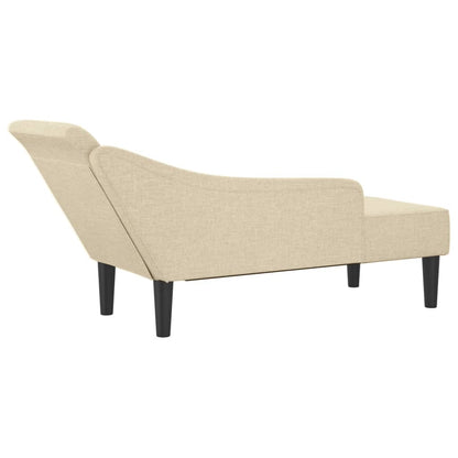 Chaise lounge com almofadões tecido creme