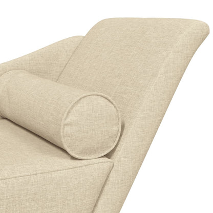 Chaise lounge com almofadões tecido creme