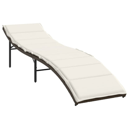 Espreguiçadeiras com almofadões 2 pcs vime PE castanho
