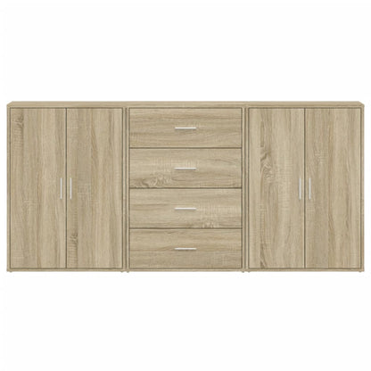 Aparadores 3 pcs 60x31x84 cm derivados madeira carvalho sonoma