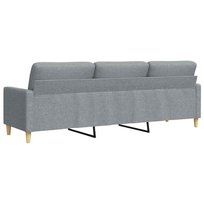 Sofá de 3 lugares 210 cm tecido cinza-claro