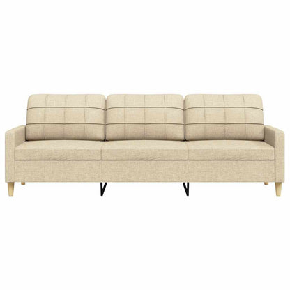 Sofá de 3 lugares tecido 210 cm cor creme