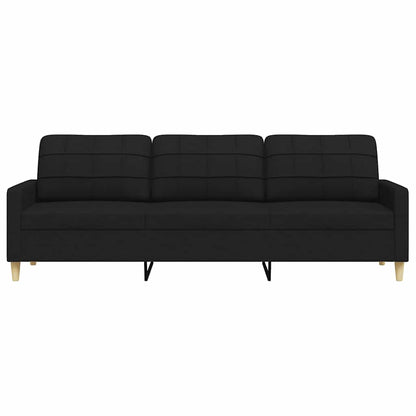 Sofá de 3 lugares tecido 210 cm preto