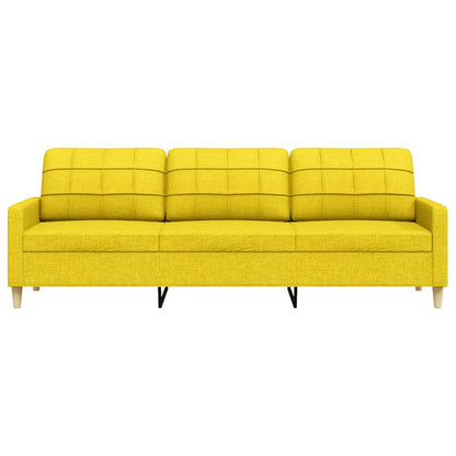 Sofá de 3 lugares 210 cm tecido amarelo-claro