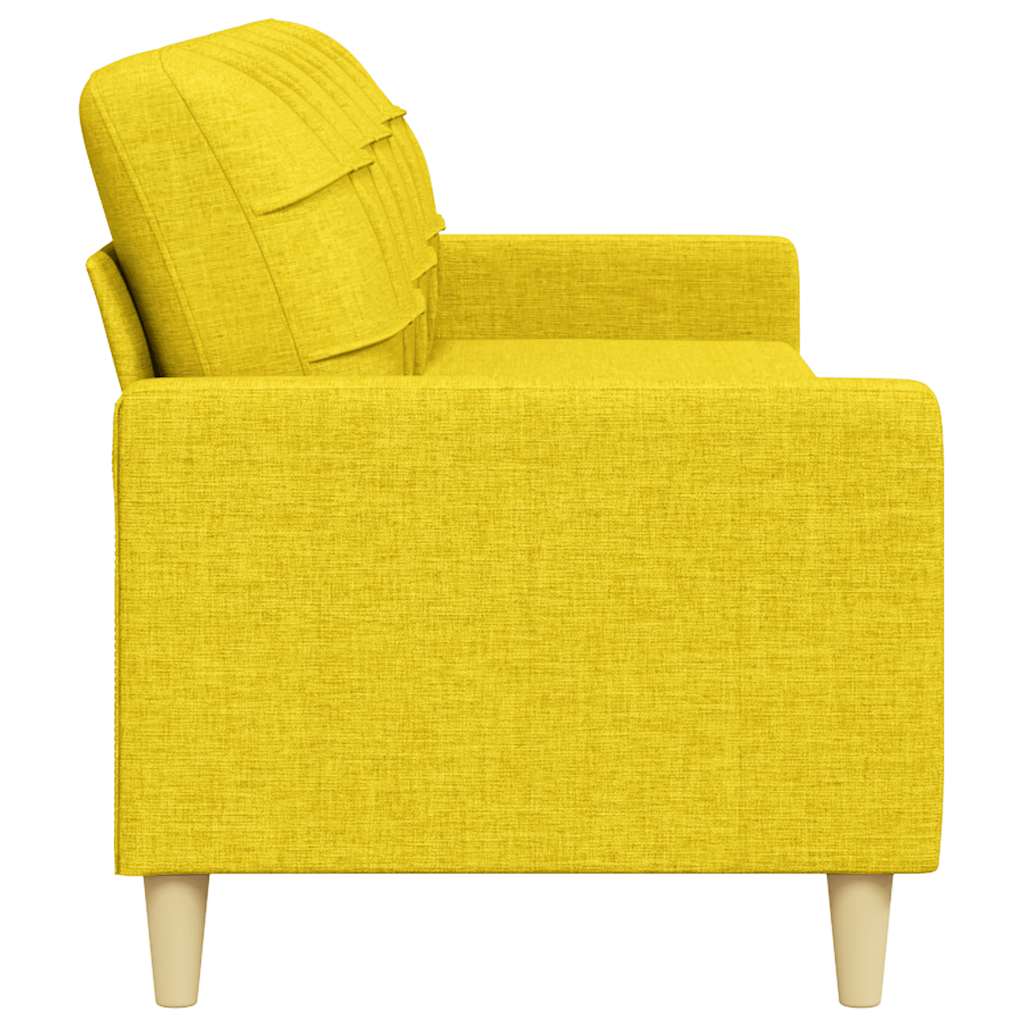 Sofá de 3 lugares 210 cm tecido amarelo-claro