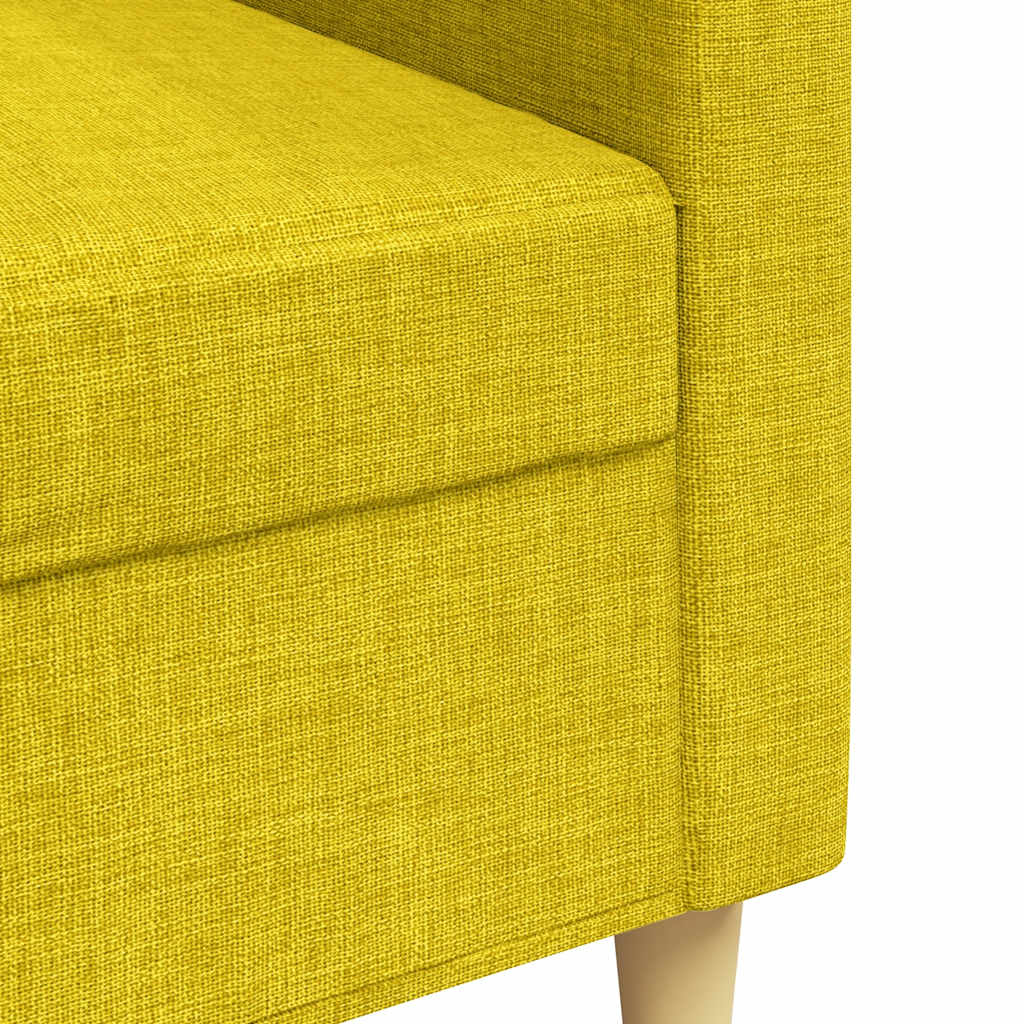 Sofá de 3 lugares 210 cm tecido amarelo-claro