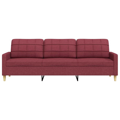 Sofá de 3 lugares tecido 210 cm vermelho tinto