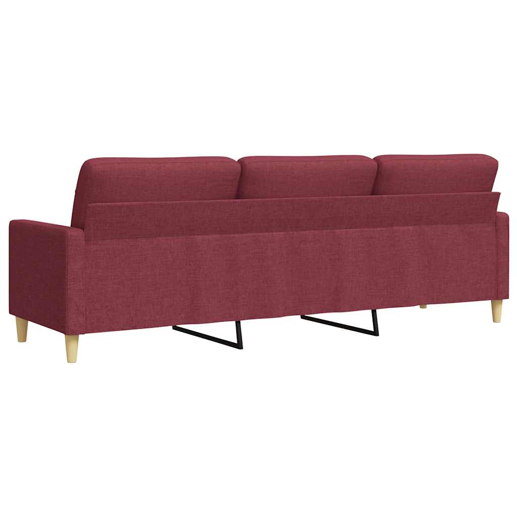 Sofá de 3 lugares tecido 210 cm vermelho tinto