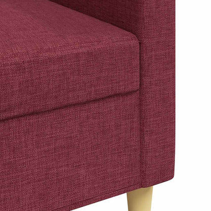 Sofá de 3 lugares tecido 210 cm vermelho tinto