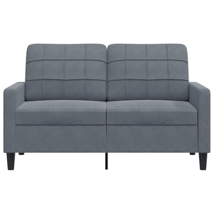 Sofá de 2 lugares 120 cm veludo cinza-escuro