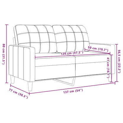 Sofá de 2 lugares 120 cm veludo cinza-escuro