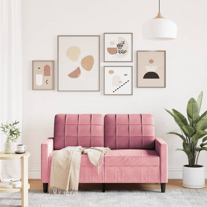 Sofá de 2 lugares veludo 120 cm rosa