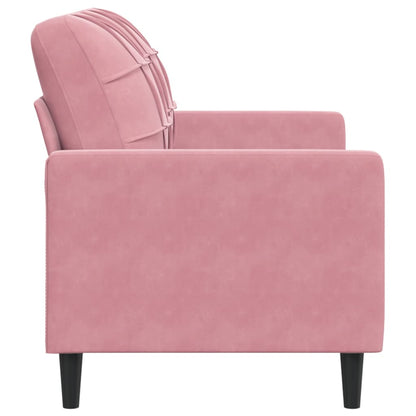 Sofá de 2 lugares veludo 120 cm rosa