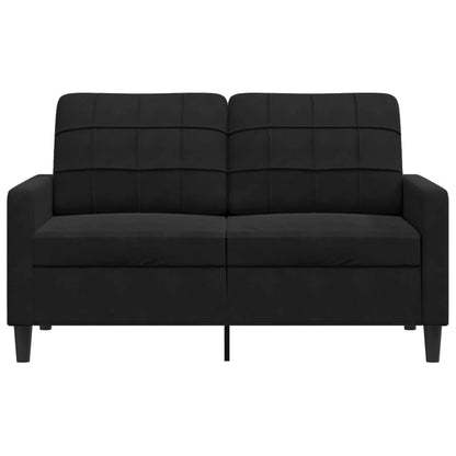Sofá de 2 lugares veludo 120 cm preto
