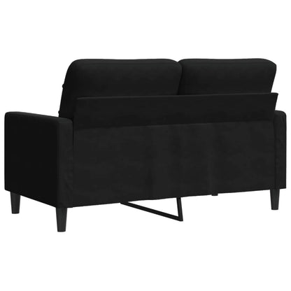 Sofá de 2 lugares veludo 120 cm preto