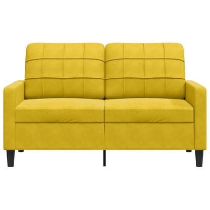 Sofá de 2 lugares veludo 120 cm amarelo