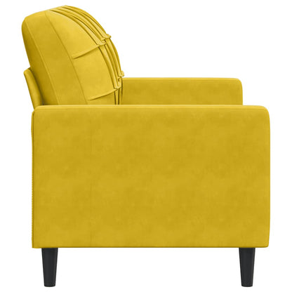 Sofá de 2 lugares veludo 120 cm amarelo