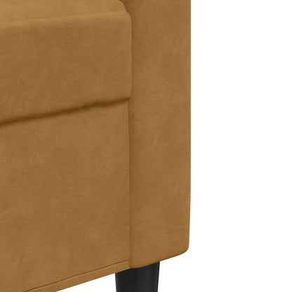 Sofá de 2 lugares veludo 120 cm castanho