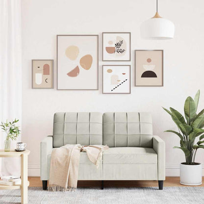 Sofá de 2 lugares veludo 120 cm cor creme
