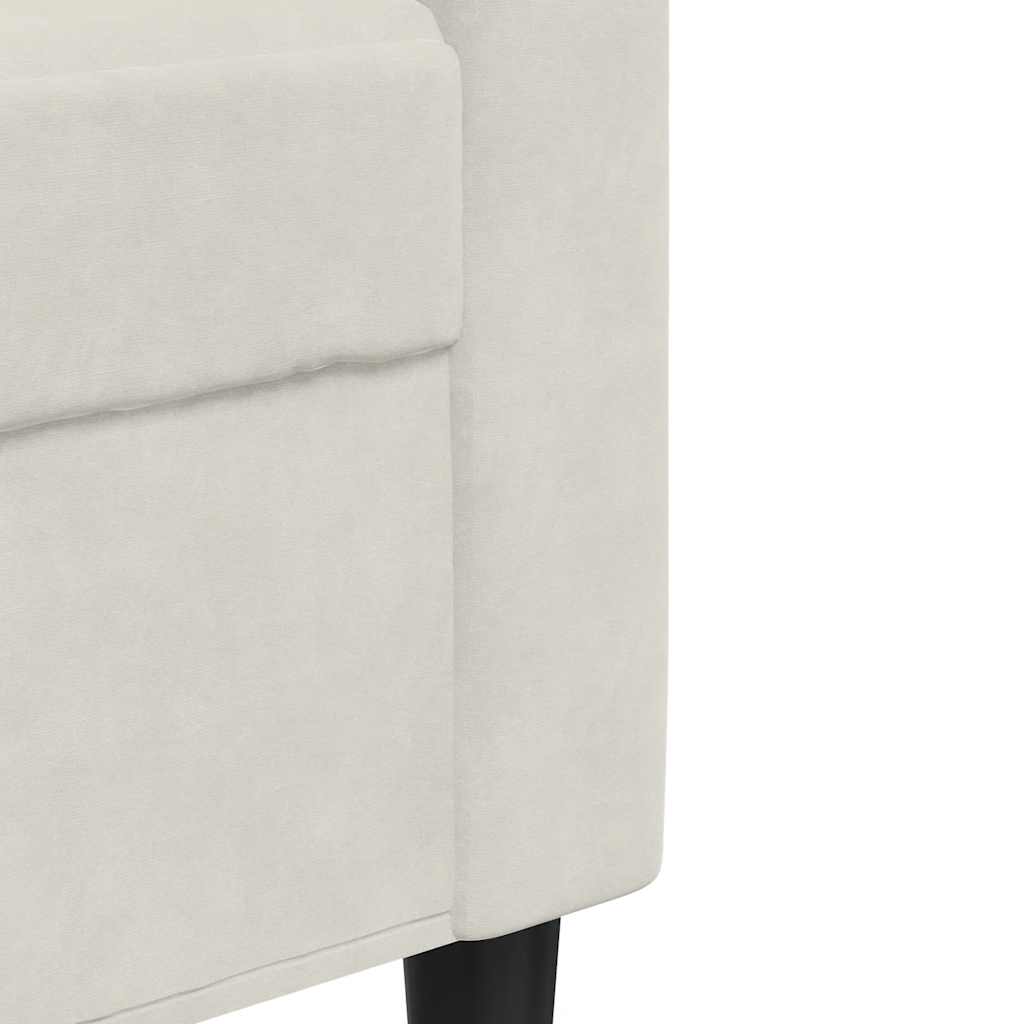 Sofá de 2 lugares veludo 120 cm cor creme