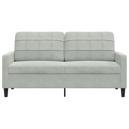 Sofá de 2 lugares 140 cm veludo cinza-claro
