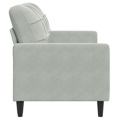 Sofá de 2 lugares 140 cm veludo cinza-claro